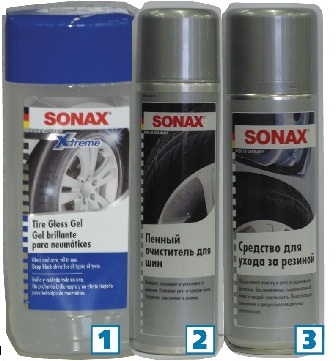 Очистители шин и гель от Sonax