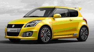 Вид спереди на концепт-кар Suzuki Swift S-сoncept Вид спереди на концепт-кар Suzuki Swift S-сoncept