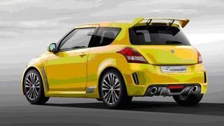 Вид сзади на концепт-кар Suzuki Swift S-сoncept Вид сзади на концепт-кар Suzuki Swift S-сoncept